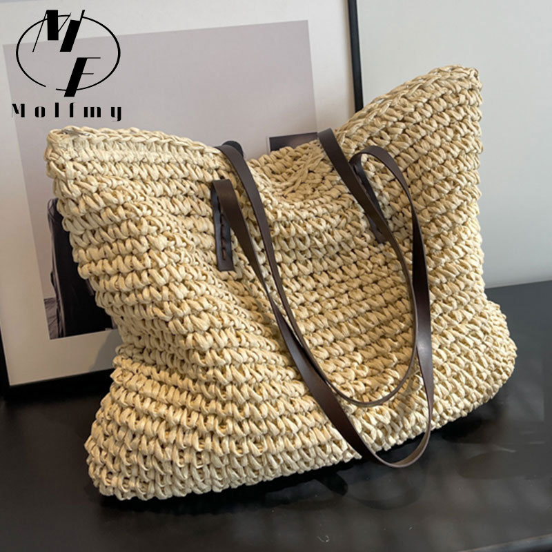 Women Bags Offers - Torby na ramię z plecionki słomkowej,