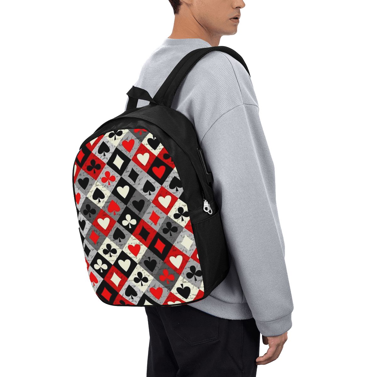 Women Bags For Women - Plecak z nadrukiem kart do pokera,