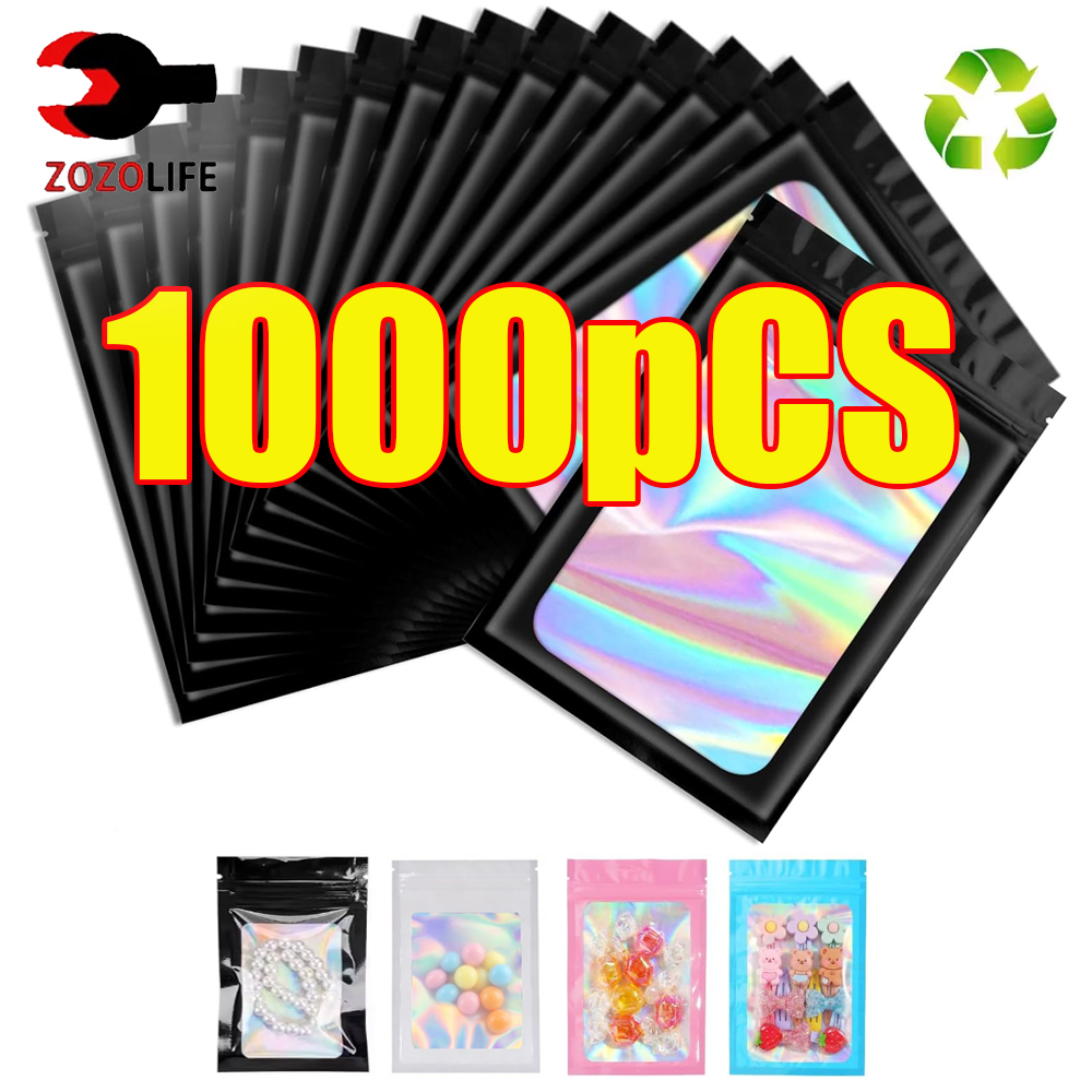 Women Bags Under 500 - 10-1000 szt. Holograficzne Torebki Strunowe Czarne