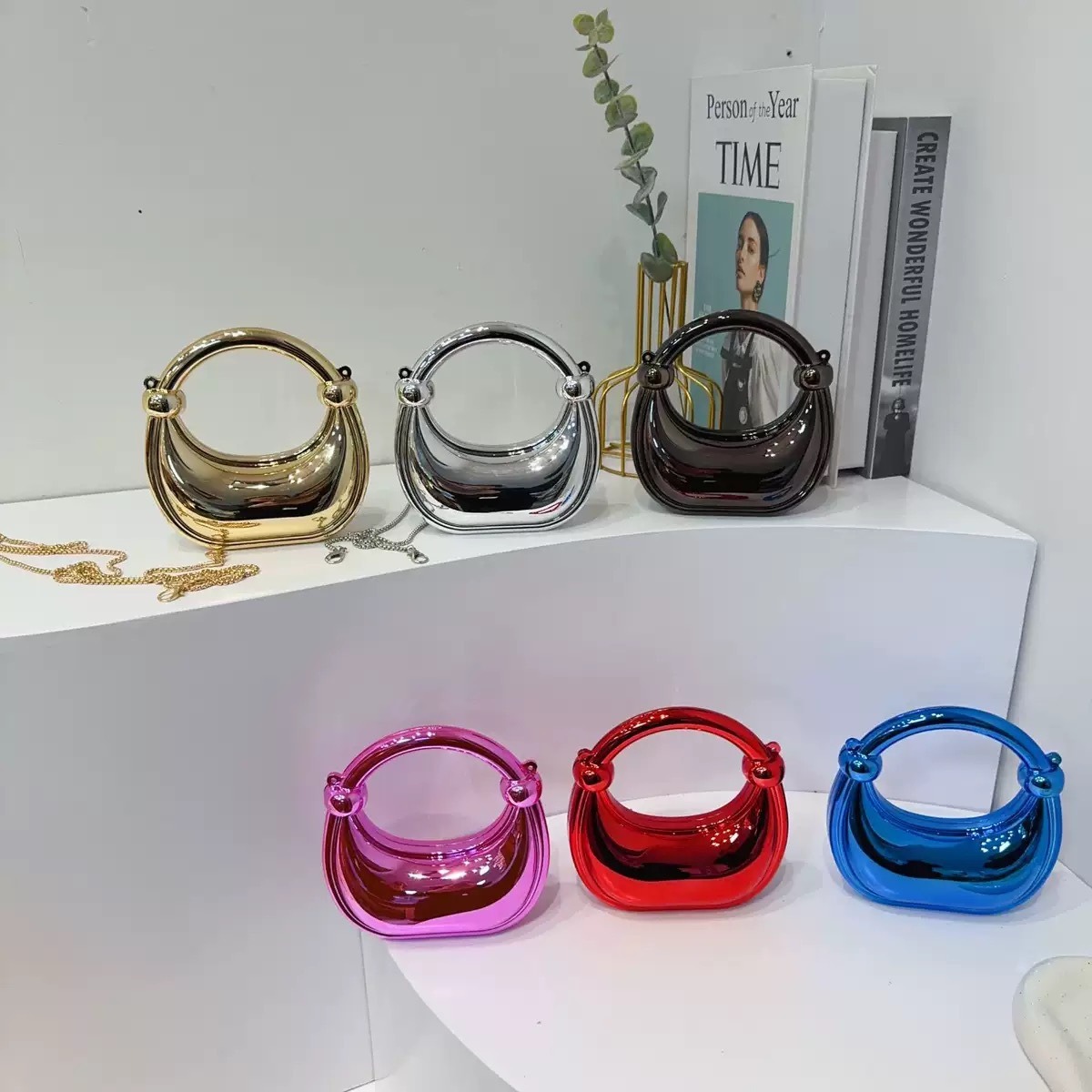 Women Bags Max - Mini złota torebka wieczorowa torebki i