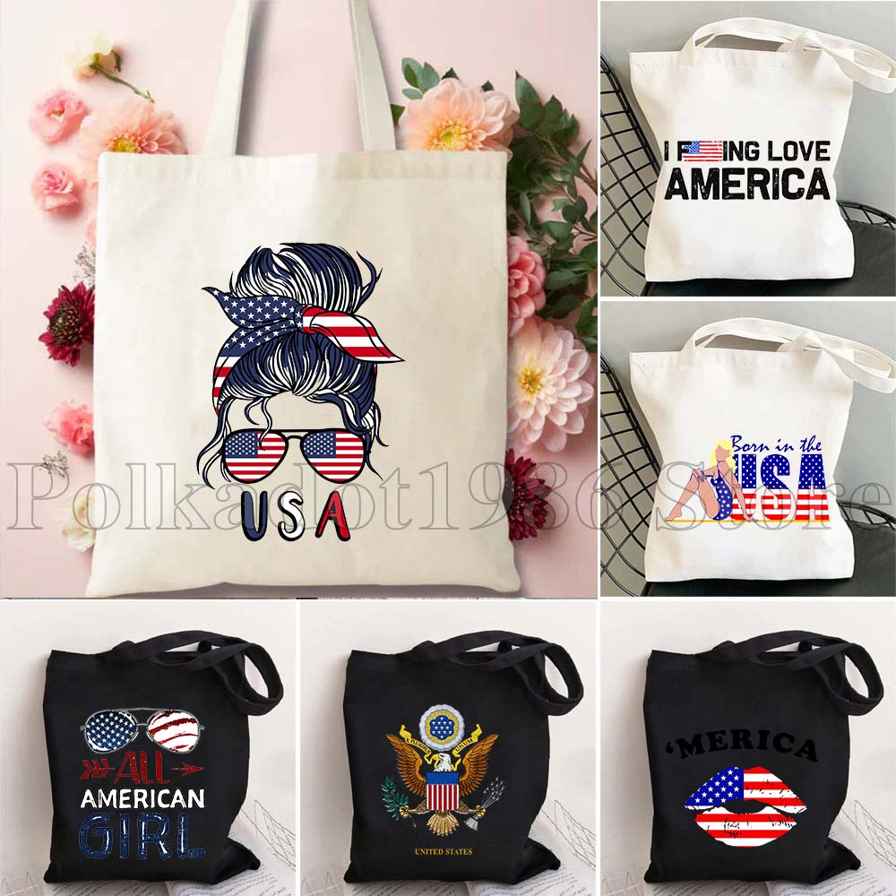 Women Bags Usa - Torba na zakupy z płótna z