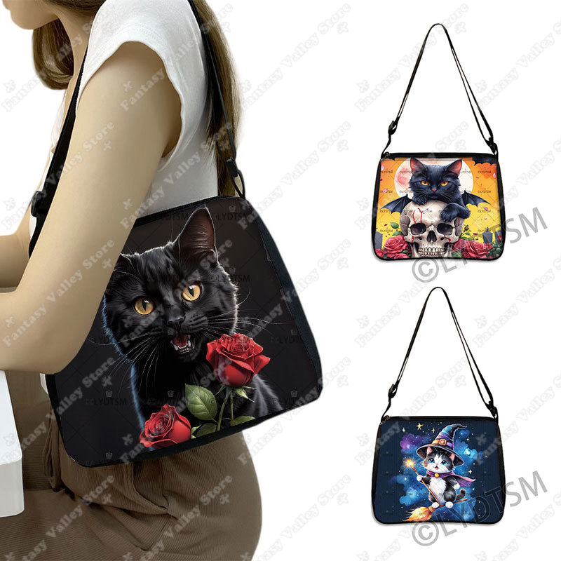 Women Bags Rack - Torba na ramię z nadrukiem kota