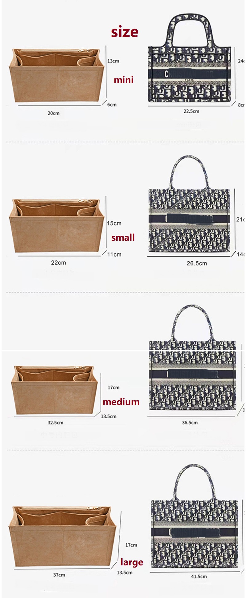 Organizer do torebki Dior Book – Women Bags Tote Dior recenzja i cena